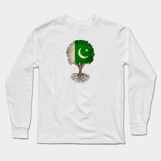 Tree of Life with Pakistani Flag Long Sleeve T-Shirt